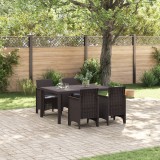 VidaXL Set de mese pentru grădină 5 pcs Maro 150 x 100 x 73 cm