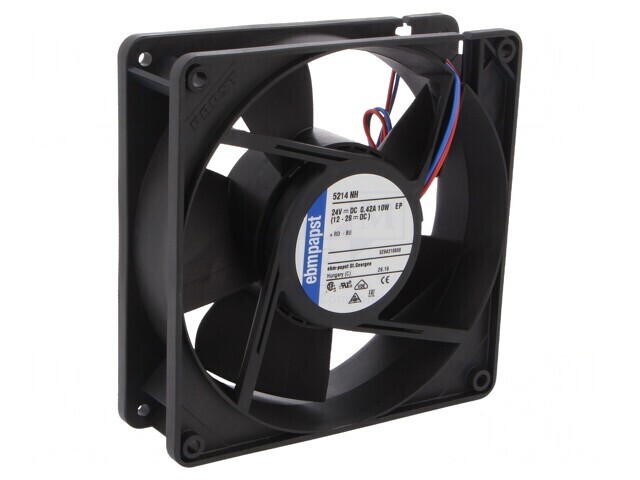 Ventilator axial DC 24V 127mm 250m3/h 51dBA cu bilă