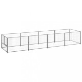 VidaXL Padoc pentru c&acirc;ini, argintiu, 4 m&sup2;, oțel
