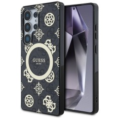 Husa Samsung Galaxy S25 Ultra originala Guess IML Peony On 4G Background MagSafe, negru, GUHMS25LH4PYEEK foto