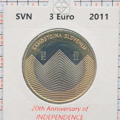 Slovenia 3 euro 2011 UNC - Independence - km 101 - cartonas personalizat D62901