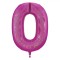 Balon Petrecere, Fucsia Holografic, Folie Metalică, Număr 0, 60 cm