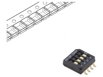 Comutator DIP-SWITCH 4 Secțiuni OFF-ON 24VDC foto