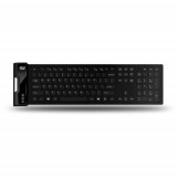 Tastatura Adresso SlimTouch 232, Antimicrobial, Waterproof, Flexibila, Cu fir (Negru)