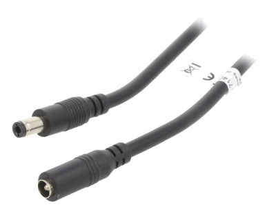 Cablu DC 5,5x2,5mm Negru 3m foto