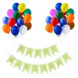 Cumpara ieftin Set 20 Baloane 30cm + Banner Happy Birthday Verde 12x17cm - Decoratiuni Aniversare, Petrecere Copii, Baloane Latex, Zi de Nastere