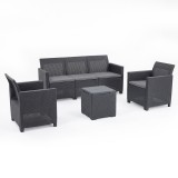 Set de mobilier de grădină Claire IV cu 5 locuri și masă de depozitare Vigo