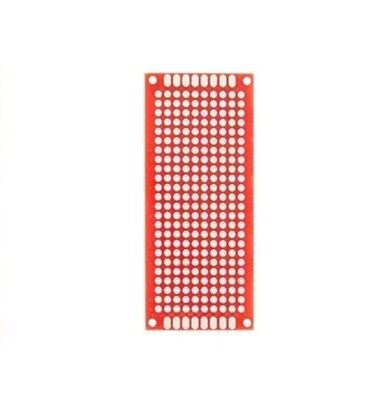 Set 2x Placa prototip PCB universala 3x7 cm double sided rosie, fibra sticla, pas 2.54mm, lipire THT, electronica DIY foto