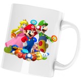 Cana alba personalizata &quot;Super Mario Bros Toata Echipa 3D World&quot;, INOVATIX&reg;. 330ml