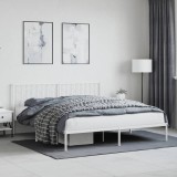 Gossi cadru de pat metalic cu tablie, alb, 180x200 cm