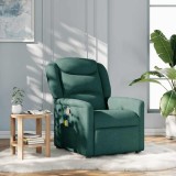 vidaXL Fotoliu de masaj rabatabil, verde &icirc;nchis, material textil
