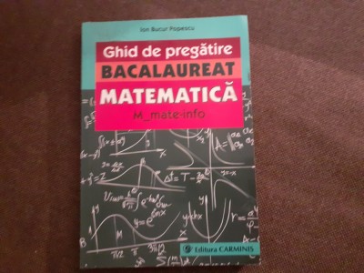 ION BUCUR POPESCU GHID DE PREGATIRE MATEMATICA M1 foto