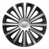 Capac roata auto Versaco Trend 13 inch negru argintiu pentru jante din otel, plastic ABS rezistent, montaj rapid, 1 bucata
