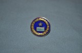 PIN / AC ARGINT 925 Aurit + Diamant - FIAT - Email - Rever Costum - Vintage !