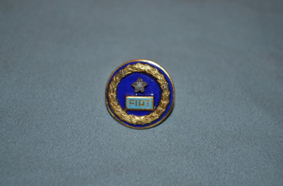 PIN / AC ARGINT 925 Aurit + Diamant - FIAT - Email - Rever Costum - Vintage ! foto