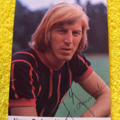 Foto veche (sezonul 1972/1973)-jucatorul GRABOWSKI(autograf original-Eintracht)