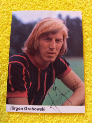 Foto veche (sezonul 1972/1973)-jucatorul GRABOWSKI(autograf original-Eintracht) foto