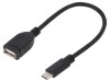 Cablu USB 2.0 USB-A la USB-C 20cm Negru, Goobay