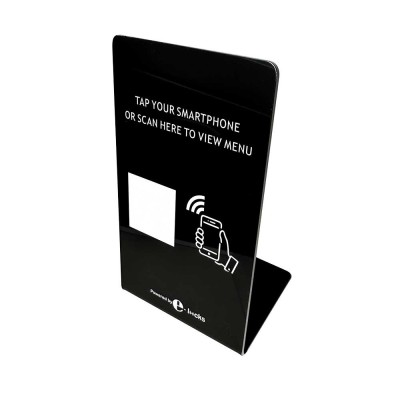 Stand pentru meniu restaurante, E-LOCKS, NFC NTAG216, 924 bytes, PVC, negru foto
