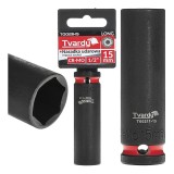 Cheie tubulara de impact lunga in 6 puncte 1 / 2&quot;, 15 mm, Cr-Mo, Tvardy T00211-15