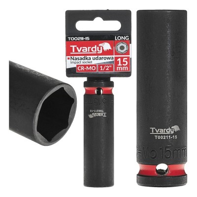Cheie tubulara de impact lunga in 6 puncte 1 / 2&amp;quot;, 15 mm, Cr-Mo, Tvardy T00211-15 foto
