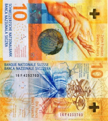 ELVETIA █ bancnota █ 10 Franken █ 2016 █ P-75c Studer Zurbr&amp;uuml;gg █ UNC necirculata foto