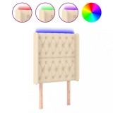 Cumpara ieftin Tablie de pat cu LED, crem, 83x16x118/128 cm, textil