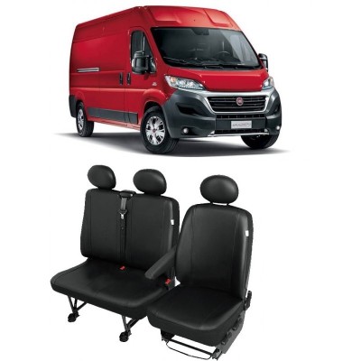 Huse scaune din piele FIAT Ducato 3 locuri (2+1) 2015 - 2022 foto