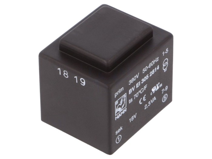Transformator PCB &icirc;ncapsulat 380VAC 18V