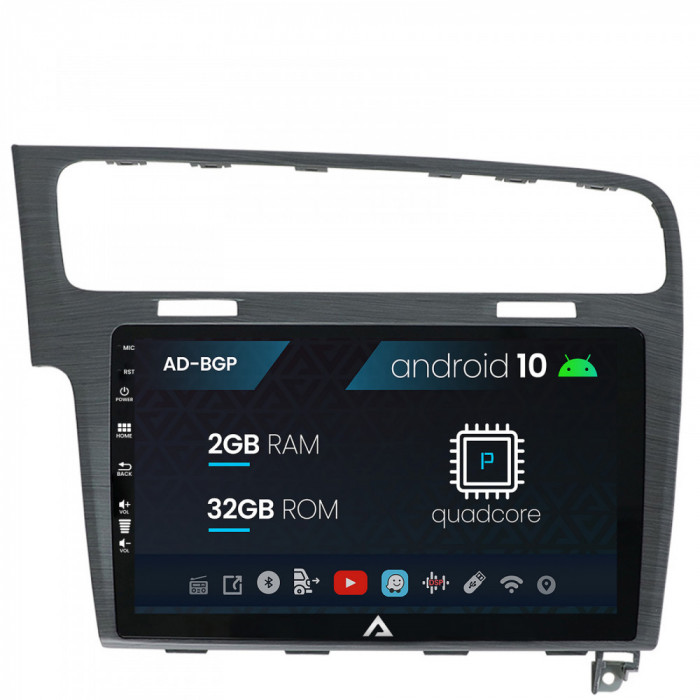 Navigatie Volkswagen Golf 7, Android 10, P-Quadcore 2GB RAM + 32GB ROM, 10.1 Inch - AD-BGP10002+AD-BGRKIT023A