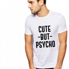 Tricou barbati alb - Cute but PSYCHO - L