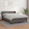vidaXL Pat box spring cu saltea, gri, 140x200 cm, piele ecologică 3127257
