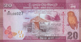 SRI LANKA █ bancnota █ 20 Rupees █ 2015 █ P-123c █ UNC █ necirculata