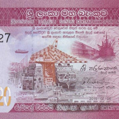 SRI LANKA █ bancnota █ 20 Rupees █ 2015 █ P-123c █ UNC █ necirculata