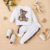 Trening alb pentru baietei - Teddy bear (Marime Disponibila: 12-18 luni, Superbaby