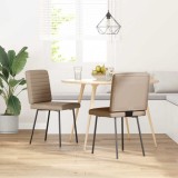 vidaXL Scaune de bucătărie, 2 buc., cappuccino, piele ecologică 4101170