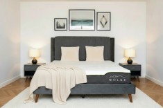 Pat Lyra 180x200 cm Tapitat Catifea Gri Somiera Inclusa ML 2432