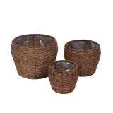 Cumpara ieftin Set 3 ghivece flori fibre naturale maro IIII 18 x 17 cm, 25 x 21,5 cm, 30 x 26 cm