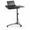 Birou pentru laptop HM B14, inaltime reglabila, unghi inclinare ajustabil, cu roti, cadru metalic, MDF, 73x40x63-93 cm, negru