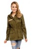 B468-1218 Jacheta retro cu buzunare mari si snur in talie, M, M/L, S/M, XL
