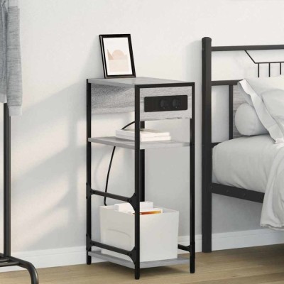 vidaXL Dulap de noapte sonoma gri 40 x 27 x 76 cm Lemn compozit foto