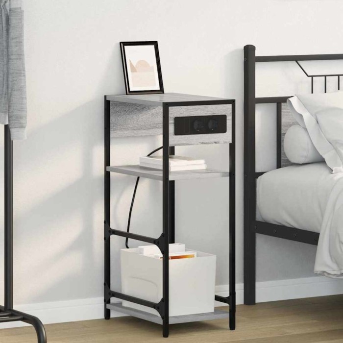 vidaXL Dulap de noapte sonoma gri 40 x 27 x 76 cm Lemn compozit