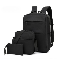 Set Rucsac Triple Power, Negru, poliester Rucsac: 29 x 41 x 13 cm, Geanta de umar: 20 x 22 x 5 cm, Geanta de mana: 12 x 18 x 2 cm