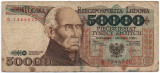 Bancnotă 50.000 zloți - Polonia, 1989