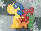 Puzzle lemn catel pentru copii +2 ani