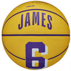 Mingi de baschet Wilson NBA Player Icon LeBron James Mini Ball WZ4007201XB galben foto