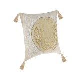 Perna decorativa, 45x45 cm, Ecru/Auriu, Poliester, ATU-084160, Oem