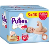 Pufies Supreme Pants, size 3 Midi, 120 pieces, 6-11 kg, 3x Value Pack