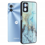 Cumpara ieftin Husa pentru Motorola Moto E22 / Moto E22i, Techsuit Glaze Series, Blue Ocean