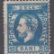 ROMANIA 1872 LP 36 REGELE CAROL I CU BARBA 10 BANI ALBASTRU DANTELAT GUMA ORIGINALA SARNIERA